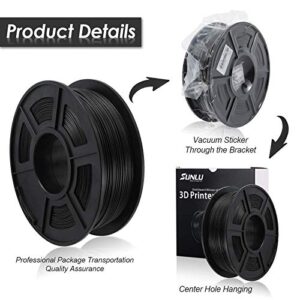 3D Printer Filament Carbon Fiber PLA, SUNLU Strong and Lightweight Carbon Fiber PLA Filament 1.75mm Dimensional Accuracy +/- 0.02 mm, Neatly Wound 3D Printing Filament, 1kg Spool, 300 Meters, Black