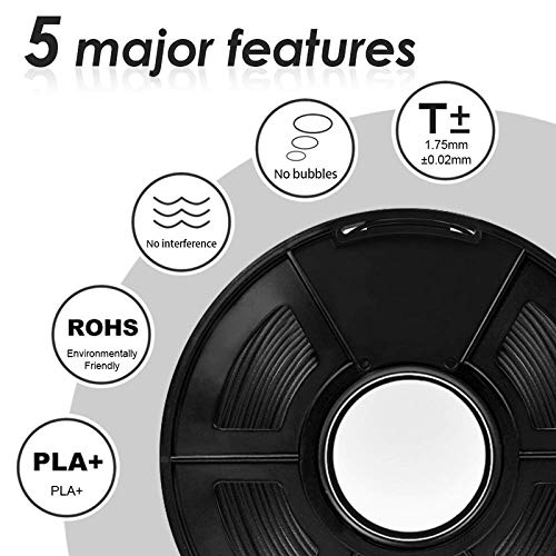 3D Printer Filament Carbon Fiber PLA, SUNLU Strong and Lightweight Carbon Fiber PLA Filament 1.75mm Dimensional Accuracy +/- 0.02 mm, Neatly Wound 3D Printing Filament, 1kg Spool, 300 Meters, Black