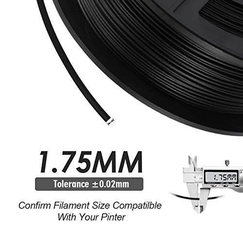 3D Printer Filament Carbon Fiber PLA, SUNLU Strong and Lightweight Carbon Fiber PLA Filament 1.75mm Dimensional Accuracy +/- 0.02 mm, Neatly Wound 3D Printing Filament, 1kg Spool, 300 Meters, Black