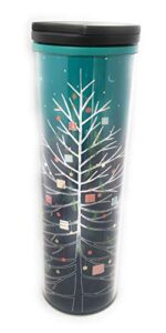 starbucks 2018 turquoise/blue whimsical tree acrylic cup - 16 ounce