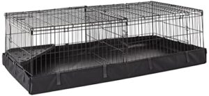 amazon basics canvas bottom pet cage with divider set, black, 47.64"l x 24.21"w x 13.98"h