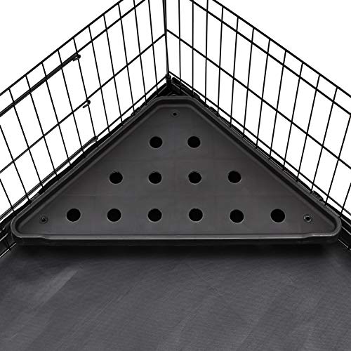 Amazon Basics Canvas Bottom Pet Cage with Divider Set, Black, 47.64"L x 24.21"W x 13.98"H