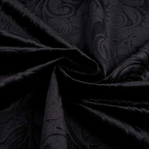 Embossed/Brocade Velvet Scroll by Unique Quality Fabrics - Fabric for upholstering Furniture, Pillows, tablecloths, Crafts, Sewing, Draping (Cut by The Yard, Black)