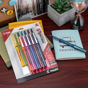 PILOT Precise V5 Stick Liquid Ink Rolling Ball Stick Pens, Extra Fine Point (0.5mm) Assorted Ink Colors, 12-Pack (31888)