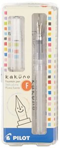 pilot kakuno fountain pen, clear barrel, fine nib (10819)