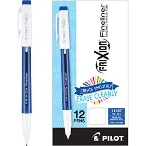 PILOT FriXion Fineliner Erasable Marker Pens, Fine Point, Blue Ink, 12-Pack (11467)