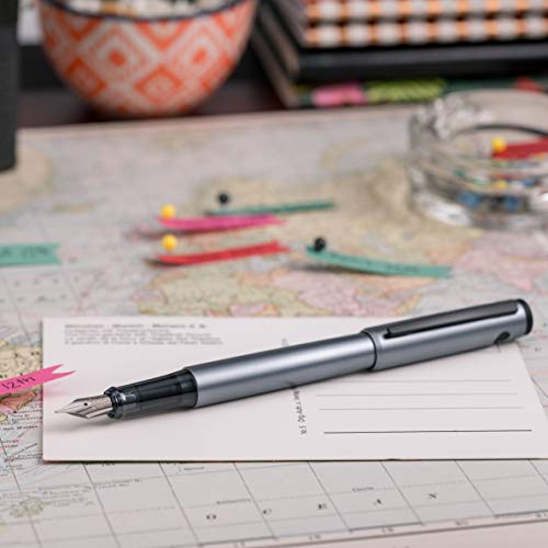 PILOT Explorer Lightweight Fountain Pen in Gift Box, Includes CON-B Converter; Red Barrel, Medium Nib (12295)