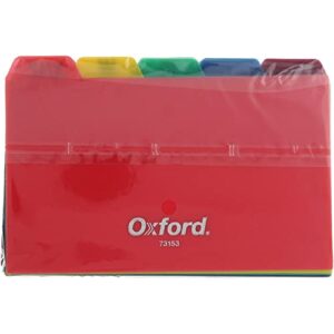 oxford poly index card guide set, 3 x 5 inches, a-z, 1/5 inch cut tabs, assorted colors, 25 per set, sold as 4 pack (73153)