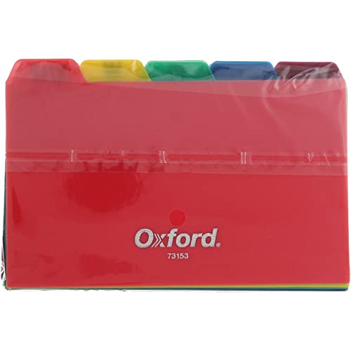 Oxford Poly Index Card Guide Set, 3 x 5 Inches, A-Z, 1/5 Inch Cut Tabs, Assorted Colors, 25 per Set, Sold as 4 Pack (73153)