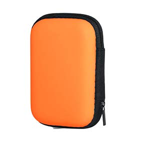 dezirzjjx storage container premium portable earphone data usb cable travel case organizer storage bag mini pouch - orange