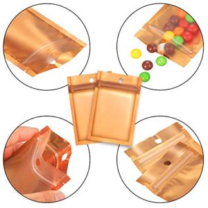 150 Packs Mylar Zip Lock Bags Aluminum Foil Bags Durable Double-Sided Metallic Foil Mylar Flat Bag 7.5 x 12 cm/ 3 x 4.7 Inch (Gold)