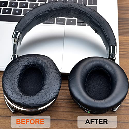 E7 Round Ear Pads - Replacement Ear Cushion Foam Compatible with COWIN E7 / E7 Pro Active Noise Cancelling Headphone, Softer Leather,High-Density Noise Cancelling Foam, (NOT fit SE7 Model)