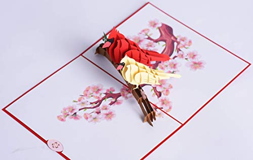 3D Popup Card of Cardinal Bird, Paper Art & Handicrafts, Greeting Cards, Handmade Gifts by PQDGlobal (Cardinal couple)