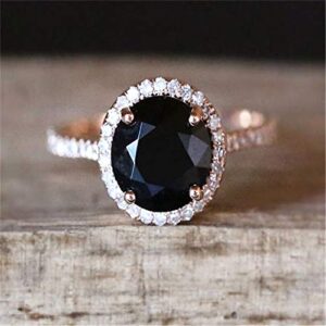 Nutchanan Classic Black Stone Rings for Women Wedding Engagement Ring Gift Crystal Ring Rose Gold Luxury Jewelry Bague Femme Anillos Mujer (7)