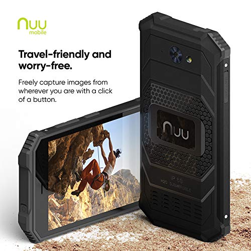 NUU Mobile R1 Unlocked Rugged Cell Phone - 5.0" Android Smartphone - Black