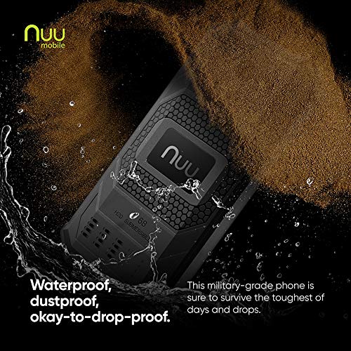 NUU Mobile R1 Unlocked Rugged Cell Phone - 5.0" Android Smartphone - Black