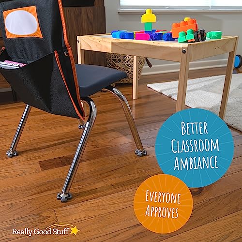 Really Good Stuff Fuzzy Feet Chair Glides, Noise Reducer for Classroom Chairs & Desks, Gliders Prevent Floor Scuffs & Scratches, Snap-On Chair Leg Cover, Quiet Felt Chair Sliders, 144 pcs