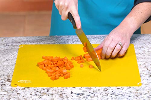 FUNCTIONAIRE Funnel-Board Kit – 4 Cutting Boards That Convert to a Funnel or Scoop. Includes EZ Mount Storage Holder That mounts Inside Cabinet Doors (no Screws Required). Watch Demo Video.