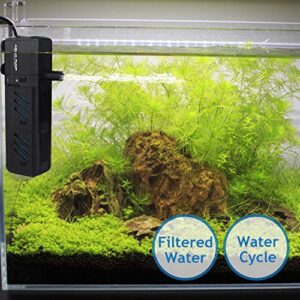 NO.17 Submersible Aquarium Internal Filter 8W, Adjustable Fish Tank Filter with 200 GPH Water Pump for 10-50 Gallon Fish Tank