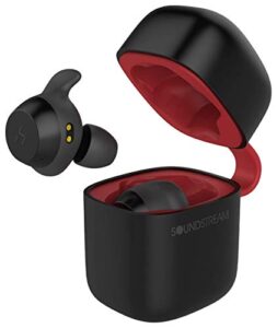 soundstream h2go true wireless earbuds with qi charging - black