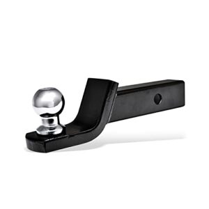 stehlen 733469487876 universal trailer hitch 2 inch drop loaded ball mount receiver 2" - silver with polished chrome