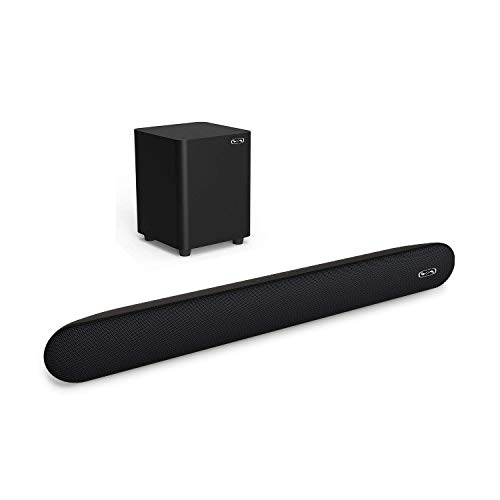 Bestisan Soundbar 28-Inch 80W with HDMI-ARC, Bluetooth 5.0, Optical Coaxial USB AUX Connection, 4 Speakers, 3 EQs, 110dB Surround Sound Bar Home Theater (28 inch Light Black)