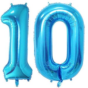 tellpet blue number 10 balloon,40 inch