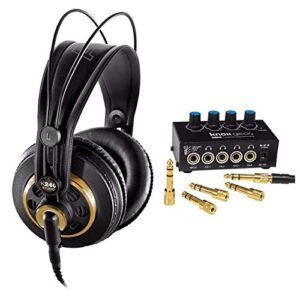 akg k240 studio semi-open over-ear professional studio headphones with knox gear headphone amplifier