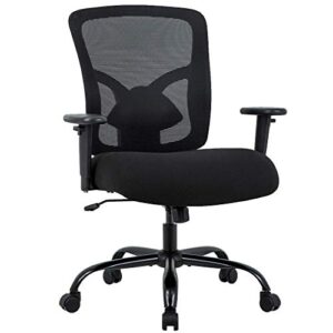 paylesshere office, ergonomic executive desk rolling swivel adjustable arms mesh back computer lumbar support task chair for women, men (black)