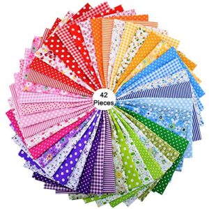 42pcs 9.8" x 9.8" floral printed top cotton fabric bundle squares quilting sewing patchwork cloths diy scrapbooking art&craft
