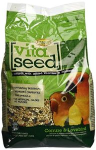 higgins conure & lovebird bird food 2.5 pound bag. complete balanced diet for conures and lovebirds