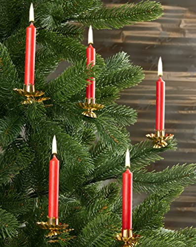 BRUBAKER Tree Candles - Pack of 20 - Red - 3¾ x ½ Inches (9.5 x 1.27cm) - Made in Europe - Pyramids, Carousels & Chimes