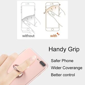 Phone Ring Holder Stand Rose Gold Pink Geometric Marble Universal Thin Finger Ring Grip 360° 180°Flip Ring Stand Grip Mount Compatible for Smartphones