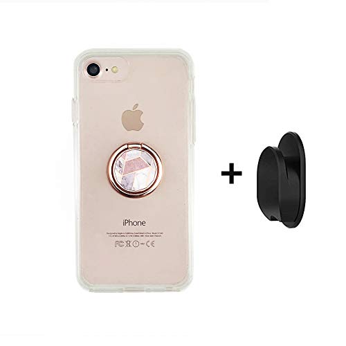 Phone Ring Holder Stand Rose Gold Pink Geometric Marble Universal Thin Finger Ring Grip 360° 180°Flip Ring Stand Grip Mount Compatible for Smartphones