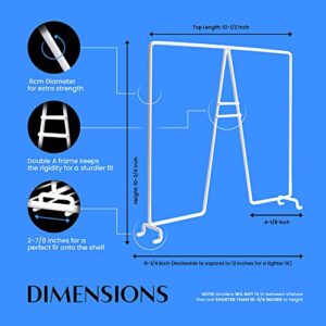 TitanSecure 8 PK White Wire Shelf Dividers for Closets on 12" Wire Shelves - Sturdiest Closet Organizer Takes Seconds to Install. Organize Your Bedroom, Bathroom and Much More