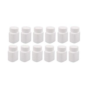 12pcs 60ml 2oz empty white square capsule bottles with screw cap portable case for vacation travel daily life