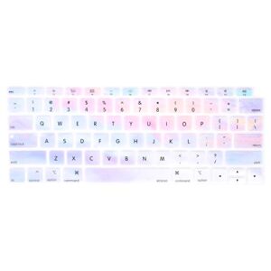 mosiso keyboard cover compatible with macbook air 13 inch 2019 2018 release a1932 retina display with touch id, waterproof dust-proof protective pattern silicone skin, colorful clouds
