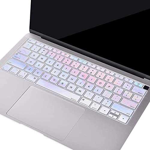 MOSISO Keyboard Cover Compatible with MacBook Air 13 inch 2019 2018 Release A1932 Retina Display with Touch ID, Waterproof Dust-Proof Protective Pattern Silicone Skin, Colorful Clouds