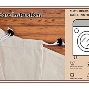 Cotton Bag Drawstring - 6 Pack, Canvas Bags 18'' X 18'' inch - Machine Washable Cotton Fabric - Storage Sack for Dirty Clothes, Basket Liner, Hamper Bag, Liner Replacement, delicates, Sleeping Bag, Reusable Travel Dorm and Basket Closure