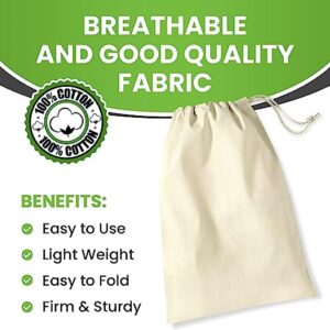 Cotton Bag Drawstring - 6 Pack, Canvas Bags 18'' X 18'' inch - Machine Washable Cotton Fabric - Storage Sack for Dirty Clothes, Basket Liner, Hamper Bag, Liner Replacement, delicates, Sleeping Bag, Reusable Travel Dorm and Basket Closure