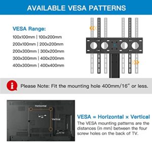 Universal TV Stand - Table Top TV Stand for 32-55 Inch LCD LED TVs - Height Adjustable TV Base Stand with Tempered Glass Base & Wire Management & Security Wire, Holds up to 88lbs, VESA 400x400mm