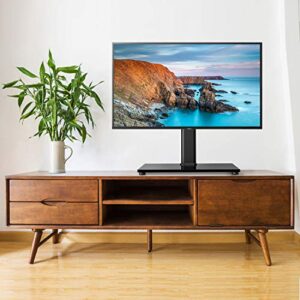 Universal TV Stand - Table Top TV Stand for 32-55 Inch LCD LED TVs - Height Adjustable TV Base Stand with Tempered Glass Base & Wire Management & Security Wire, Holds up to 88lbs, VESA 400x400mm
