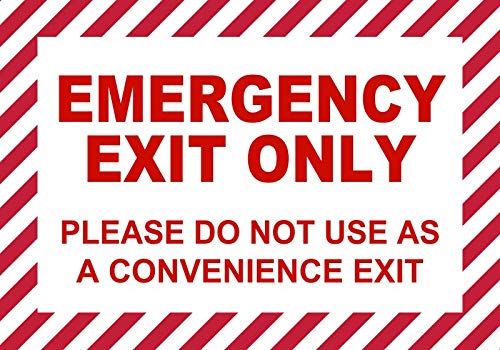 BuildASign Emergency Exit Only, Please Do Not Use as a Convenience Exit Safety Sign- 7" x 10", Decal