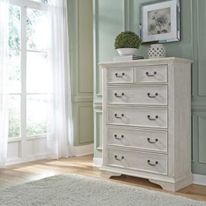 liberty furniture industries bayside 5 drawer chest, w38 x d18 x h54, white