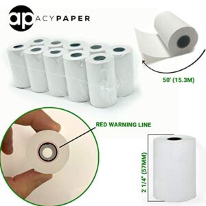 ACYPAPER, 2 1/4" x 50' Thermal Paper, Verifone Vx520 Ingenico ICT220 ICT250 FD400 (10 Rolls)