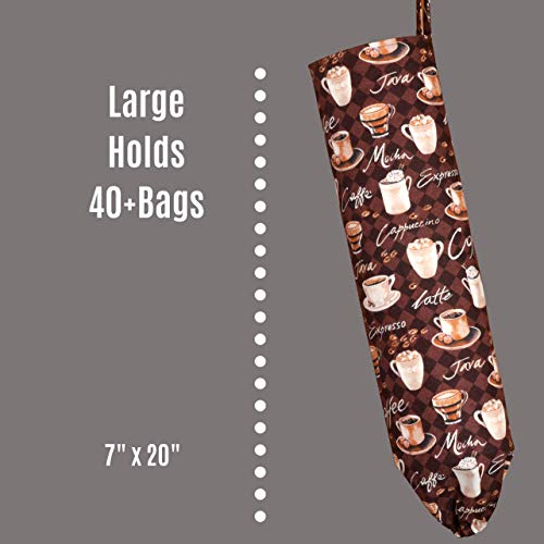 Plastic Carrier Grocery Bag Holder Dispenser. Handmade in the USA Large (Coffee-Brown-Cotton)