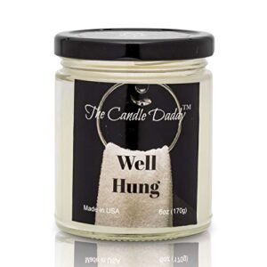 funny fresh linen candle- well hung- scented candle- double pour- 6 ounce- 40 hour burn time