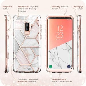 i-Blason Cosmo Full-Body Bumper Case for Galaxy S9 Plus 2018 Release, Thermoplastic Polyurethane, Shock-Absorbent, Marble