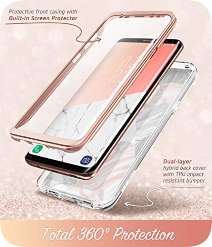 i-Blason Cosmo Full-Body Bumper Case for Galaxy S9 Plus 2018 Release, Thermoplastic Polyurethane, Shock-Absorbent, Marble