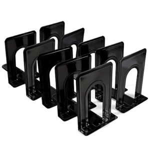 book ends, bookends for shelves, book ends to hold books for heavy books, metal bookends office nonskid, heavy duty book ends black 6.69 x 4.9 x 4.3in, 5 pair/10 piece